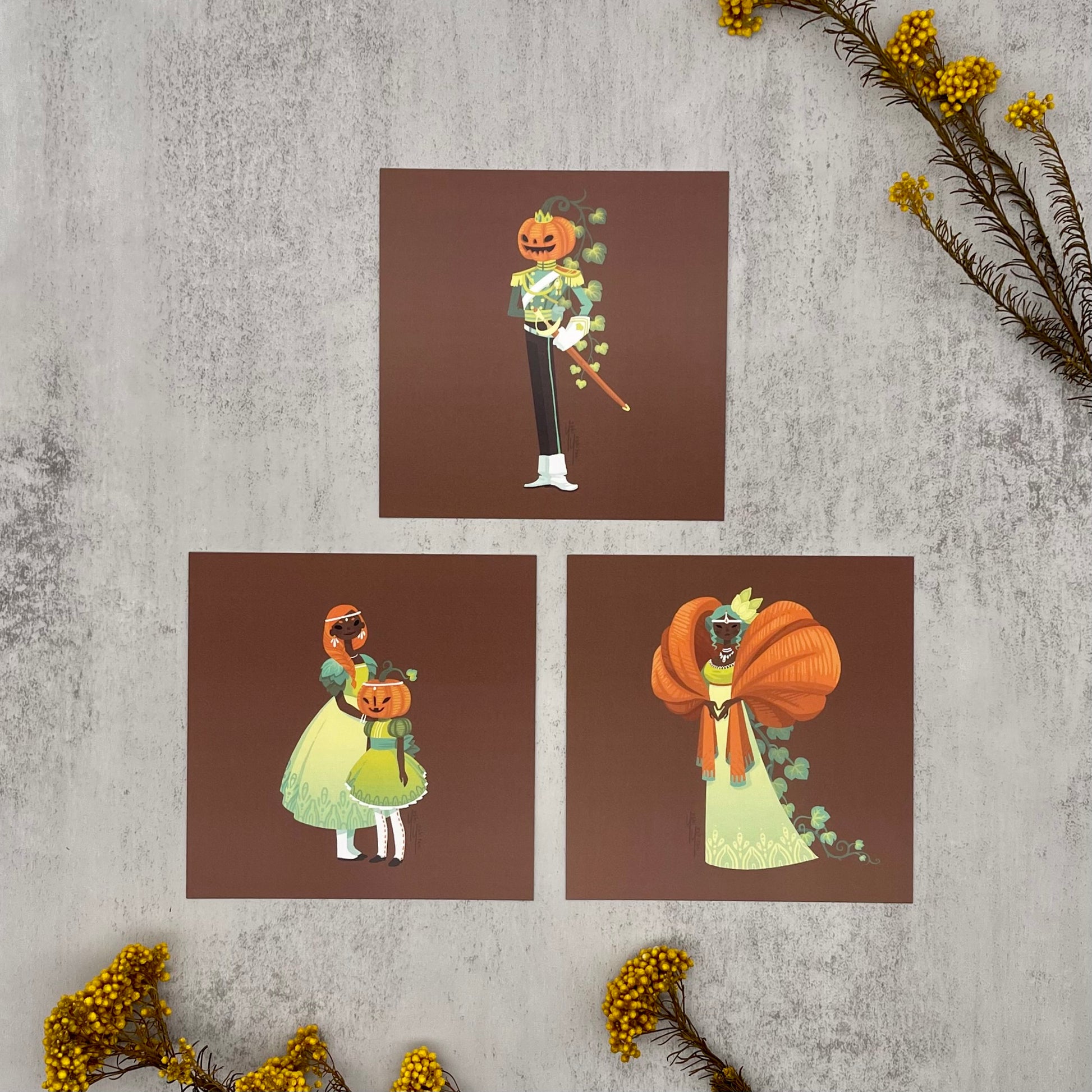 Pumpkin Royal Family - Mini Print Trio