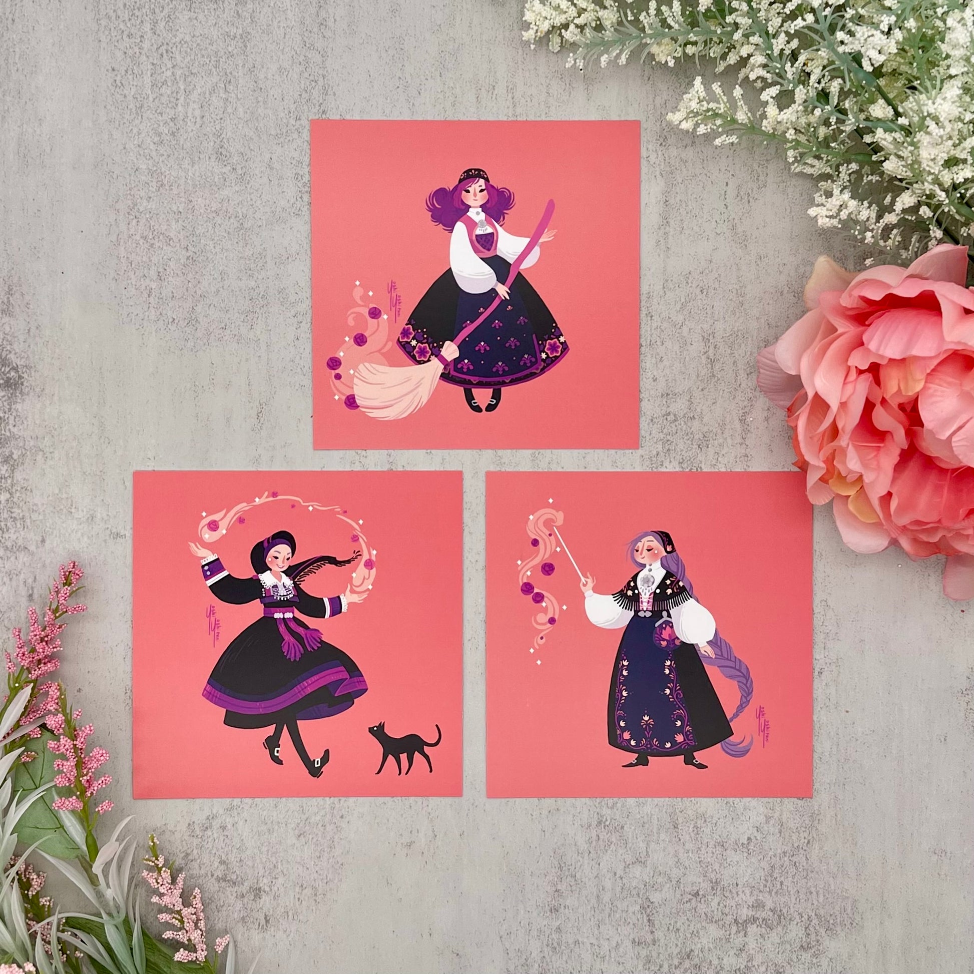 Bunad Witches - Mini Print Trio