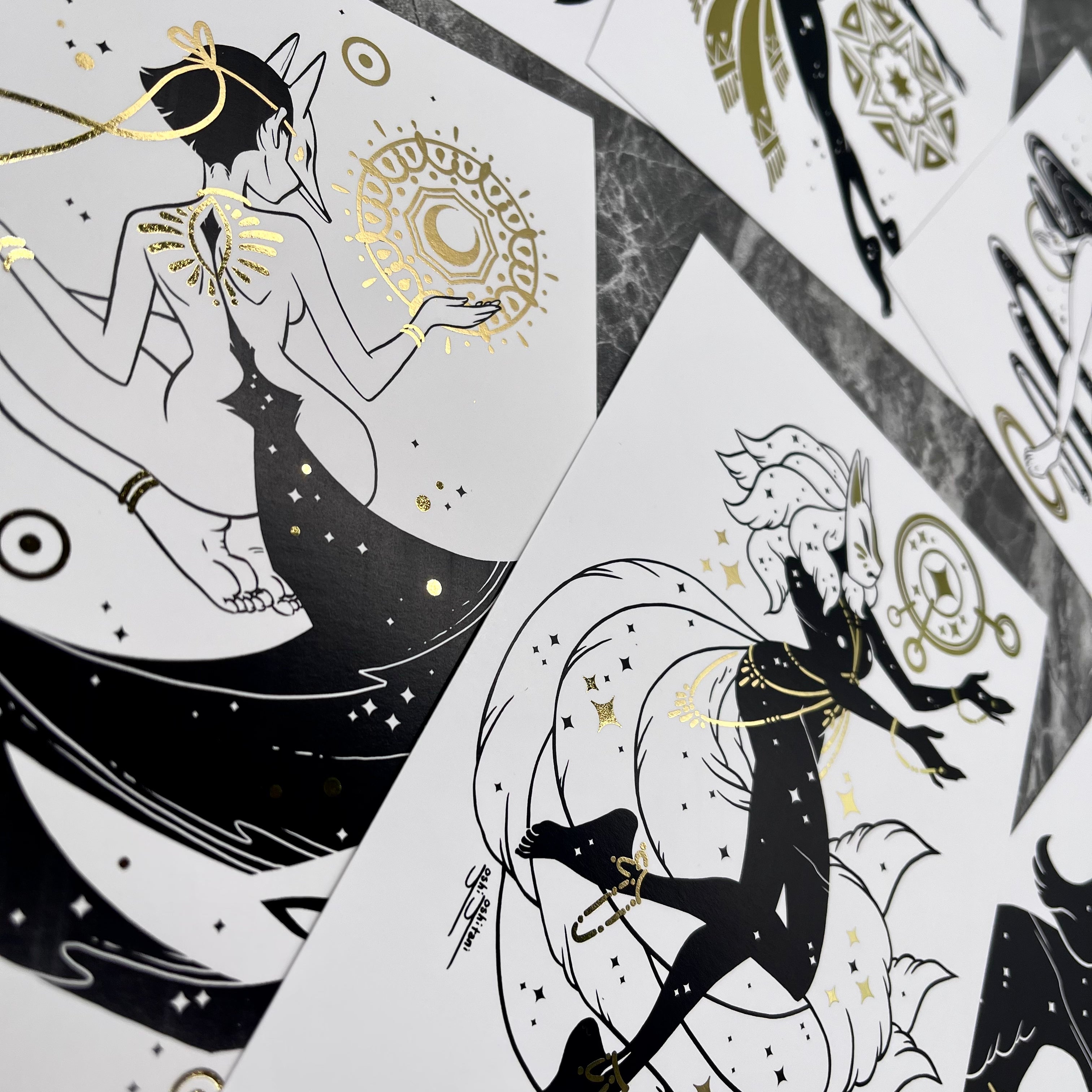 ヨーグモスの意志 inked Celestial Foxes Postcard Set – Yoshi Yoshitani