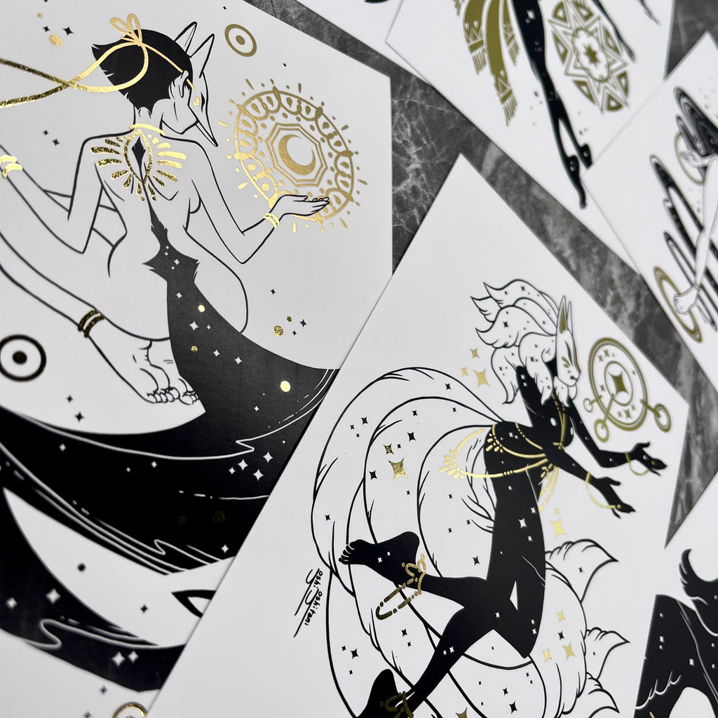 Celestial Foxes Postcard Set