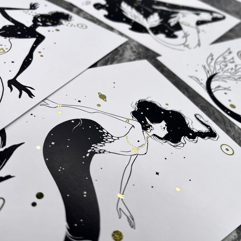 Celestial Mermaids Postcard Set