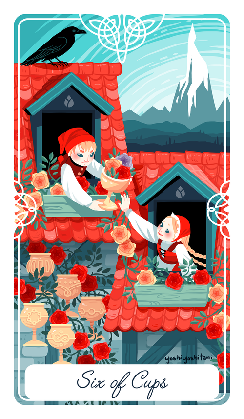 Six of Cups - Tarot Deck Print – Yoshi Yoshitani