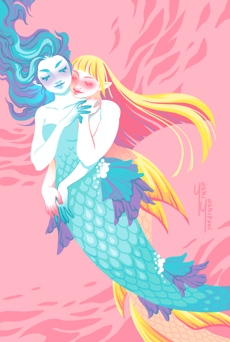 Kissing Mermaids - Mini Print Trio