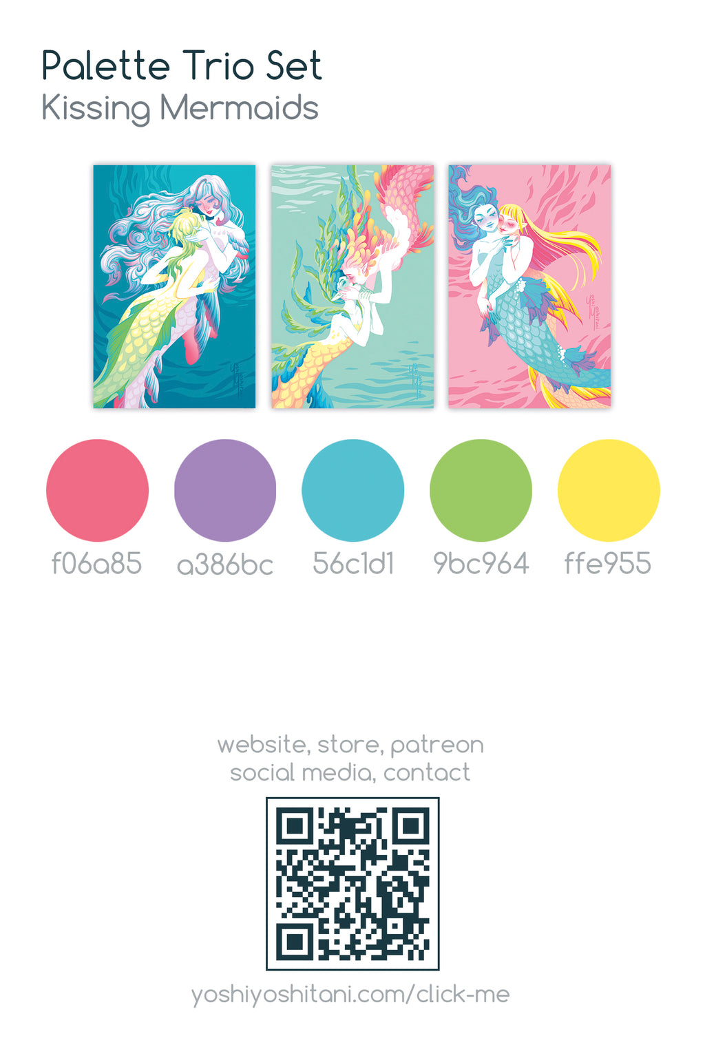 Kissing Mermaids - Mini Print Trio