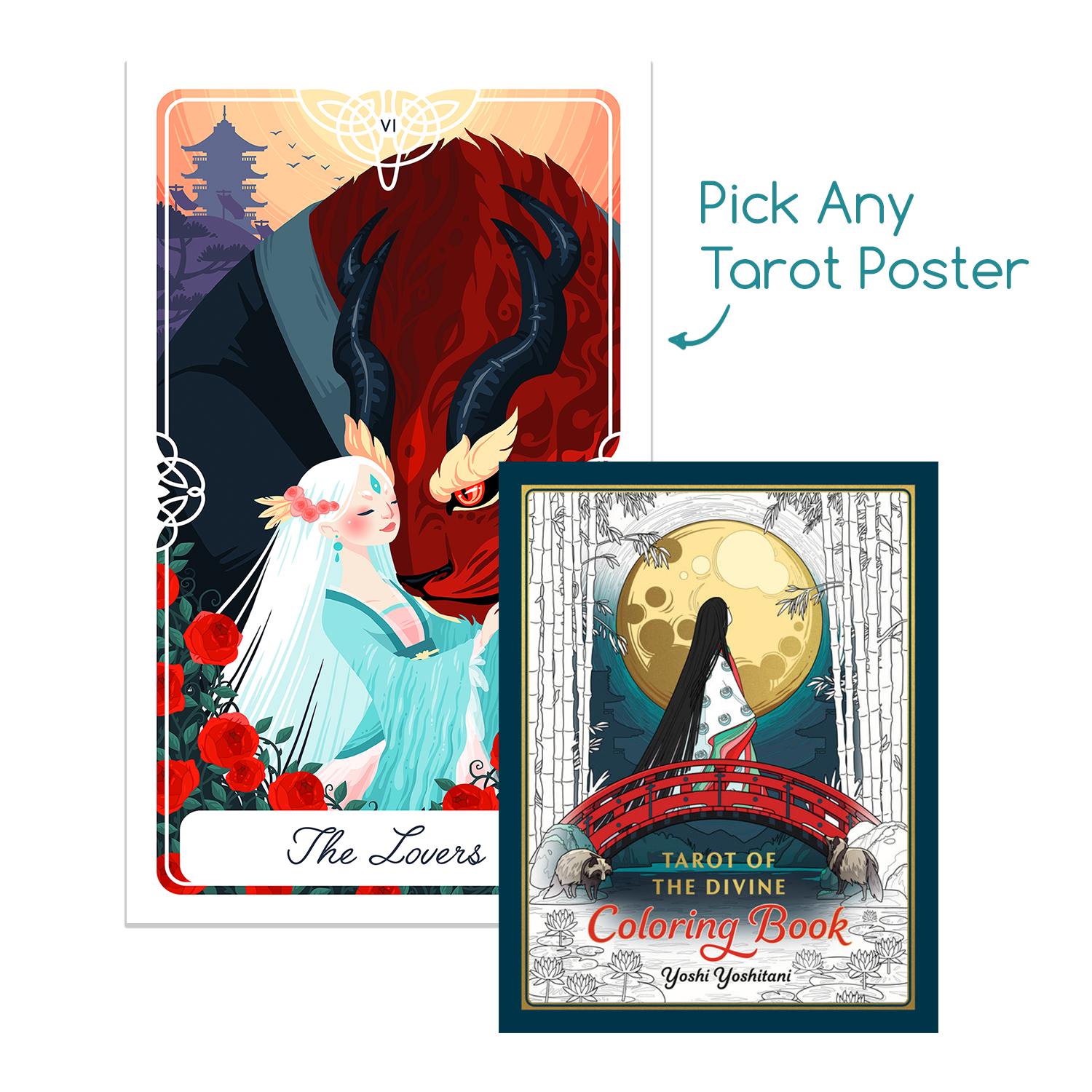 Coloring Book + Poster Book Set
