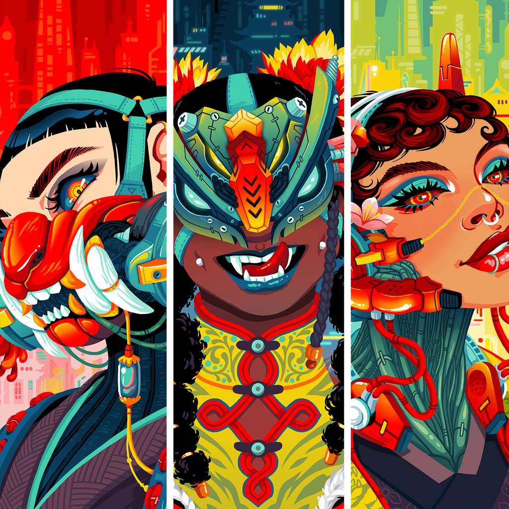 Tiger See, Hear, Speak No Evil Print Set