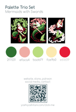 Load image into Gallery viewer, Mermaids with Swords - Mini Print Trio

