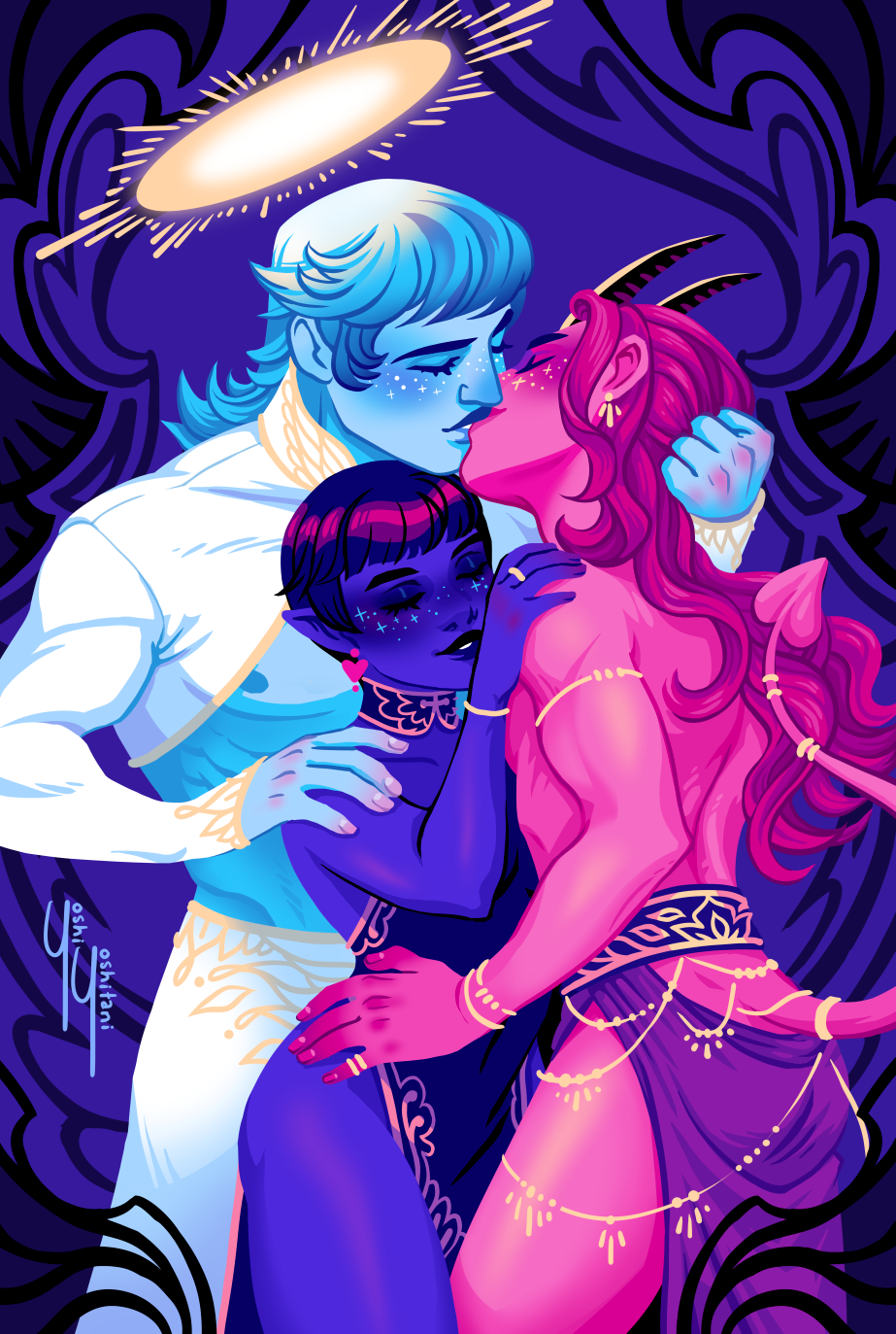Bisexual Love Triangles - Mini Print Trio