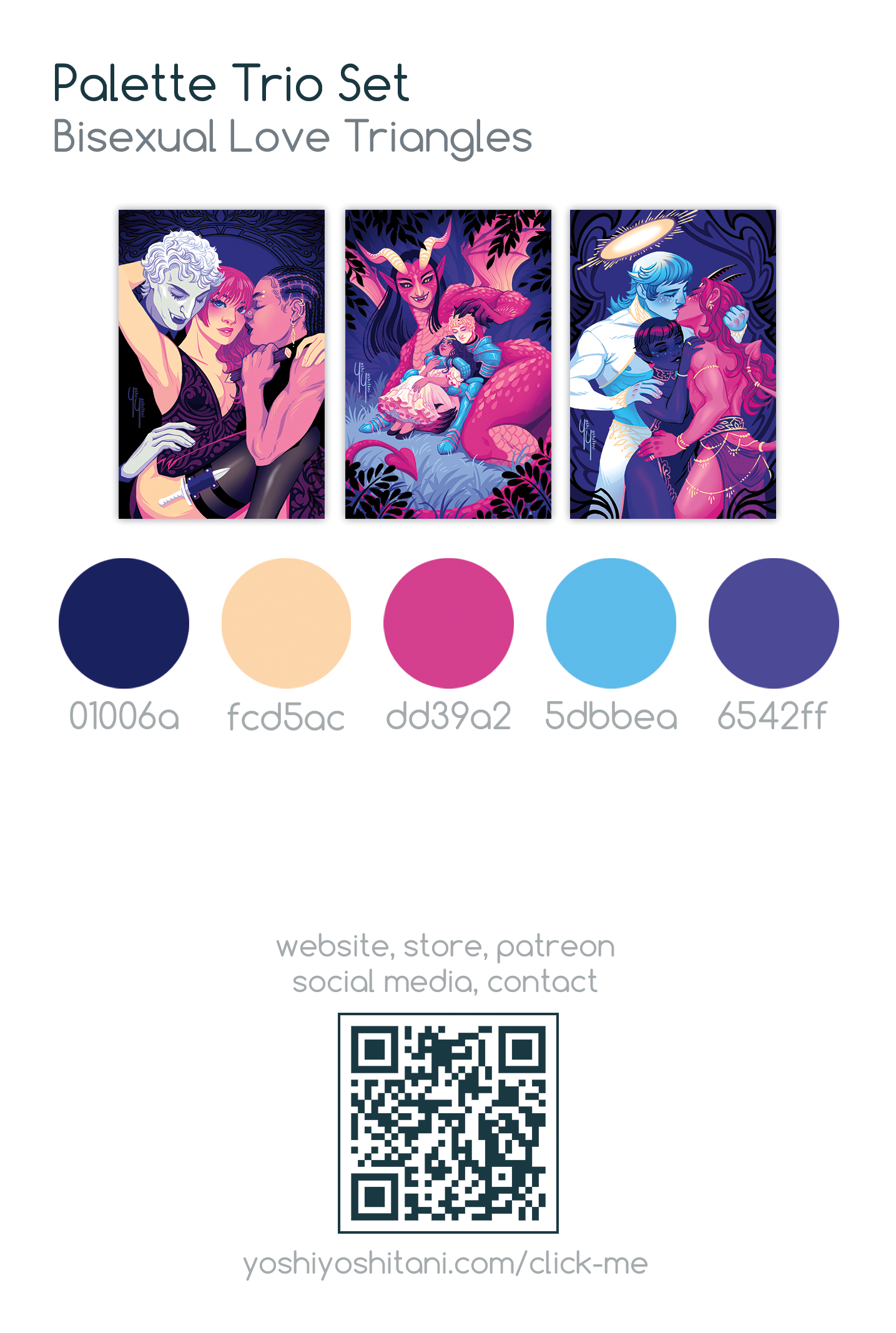 Bisexual Love Triangles - Mini Print Trio