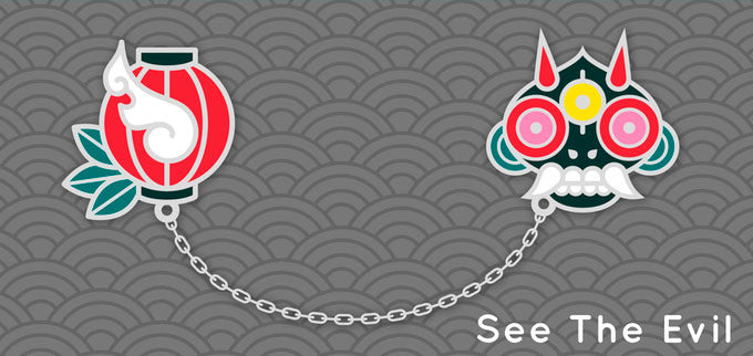 See The Evil: Chain connected Enamel Pin