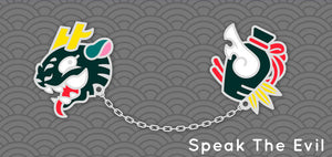 Speak The Evil: Chain connected Enamel Pin