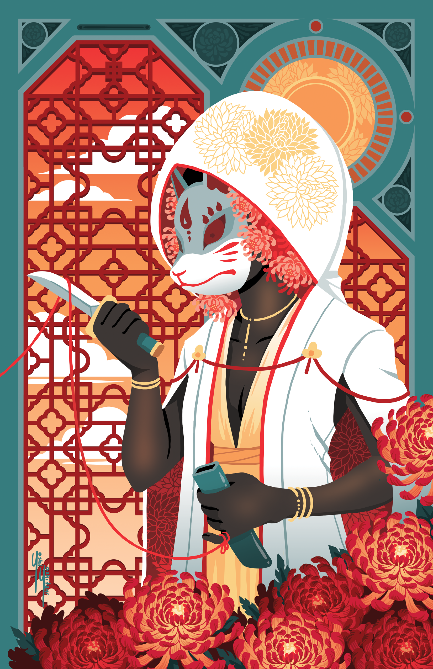Bride - Fox Wedding Triptych Print