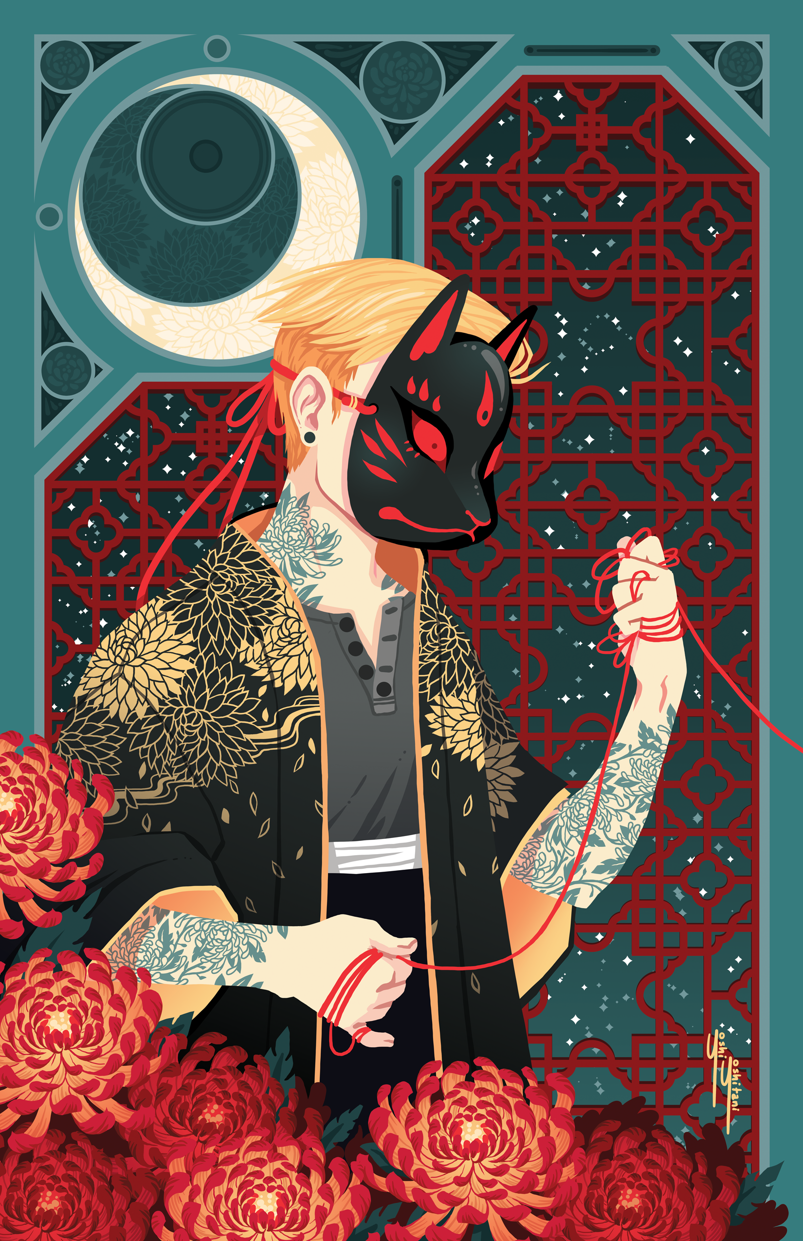Groom - Fox Wedding Triptych Print