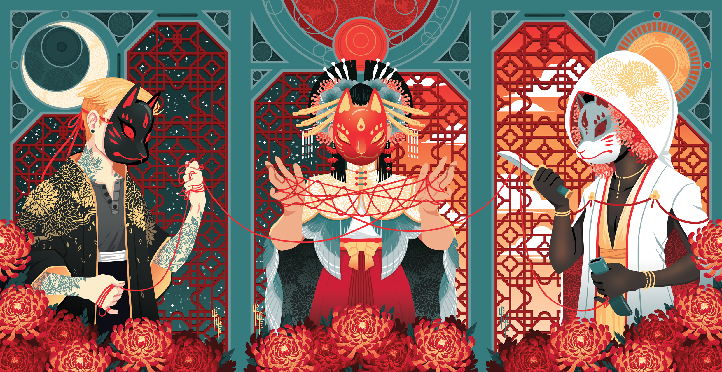 Officiant - Fox Wedding Triptych Print