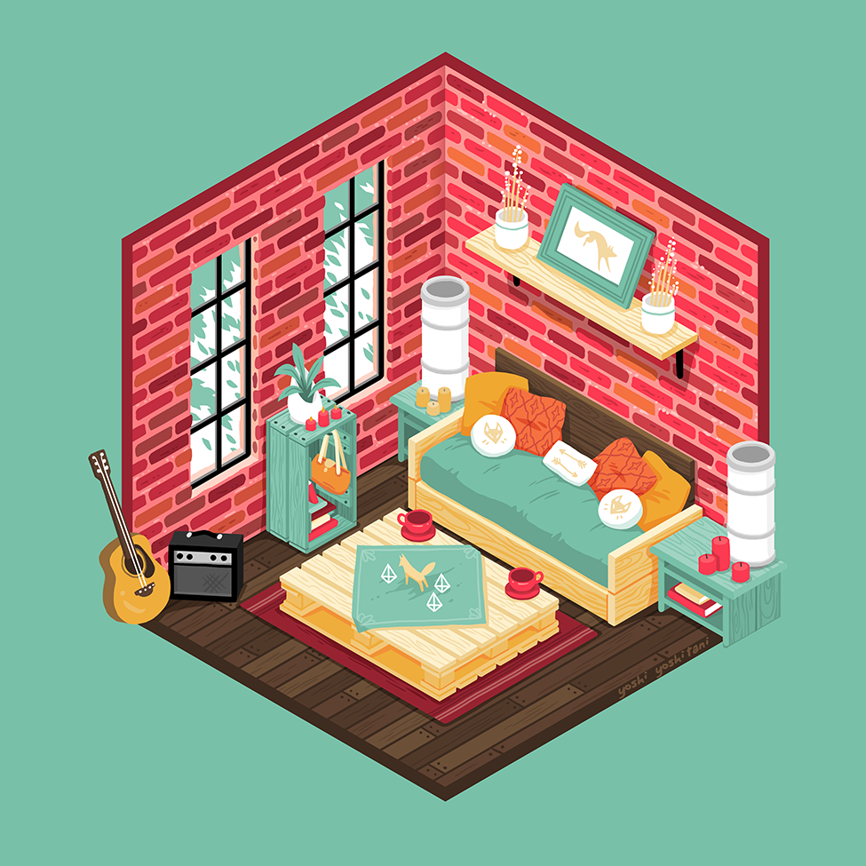 Isometric Dream Rooms - Mini Print Trio