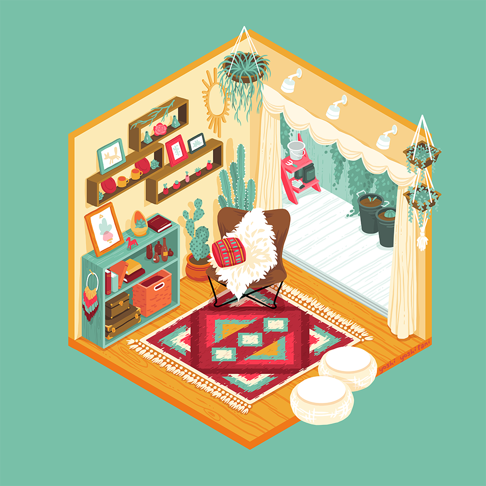 Isometric Dream Rooms - Mini Print Trio