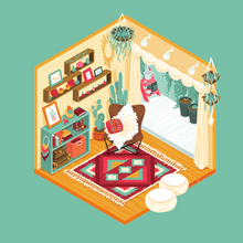 Load image into Gallery viewer, Isometric Dream Rooms: Mini Print Trio

