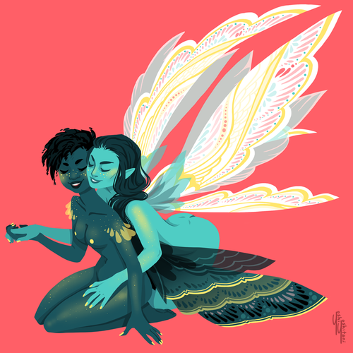 Teal - Fairy Friends Print – Yoshi Yoshitani