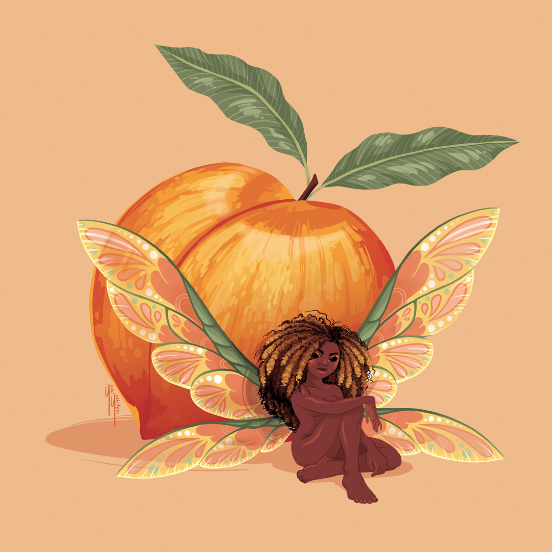 Peach - Fairy Friends Print