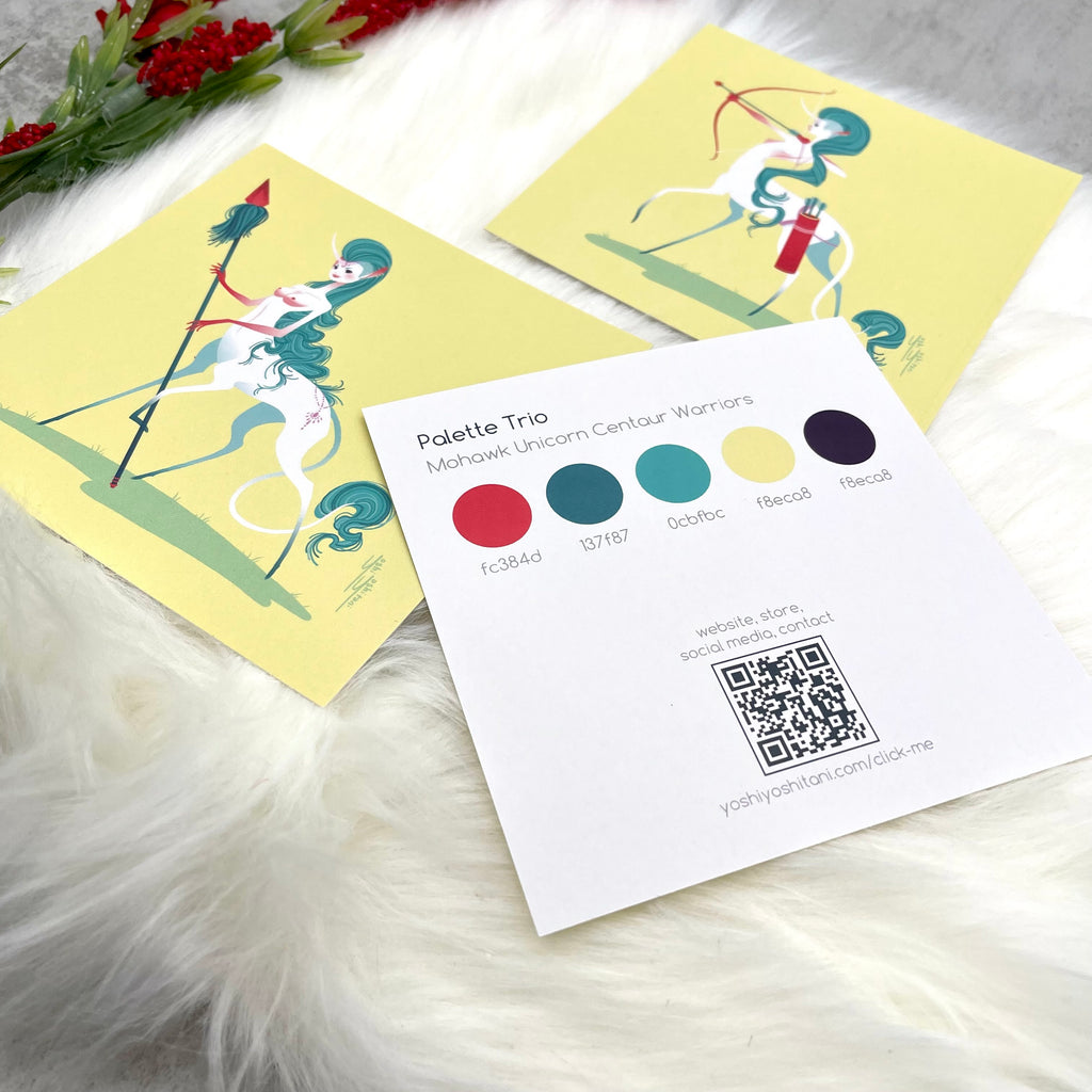Mohawk Unicorn Centaur Warriors - Mini Print Trio