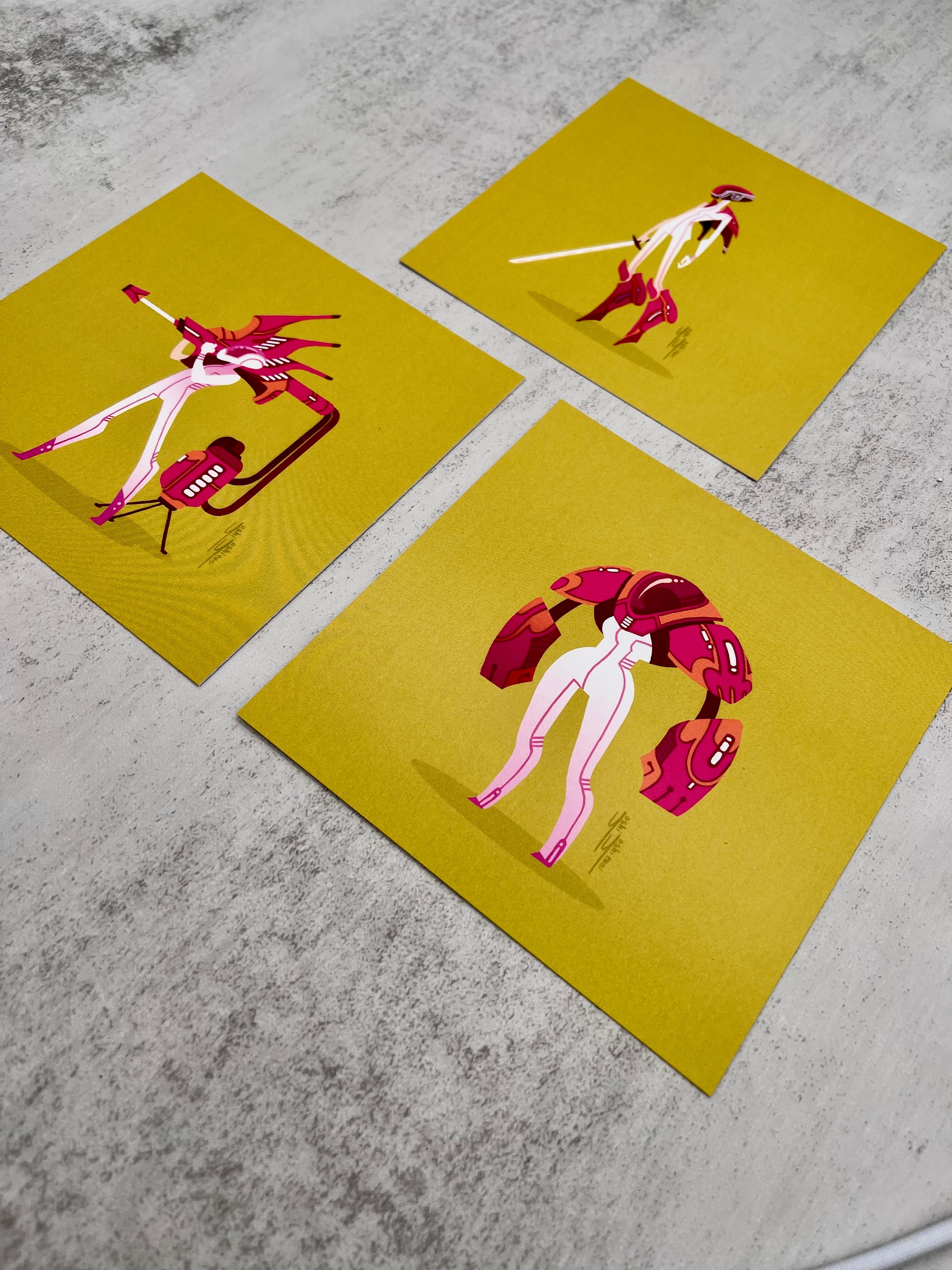 Cyberpunk Warriors - Mini Print Trio