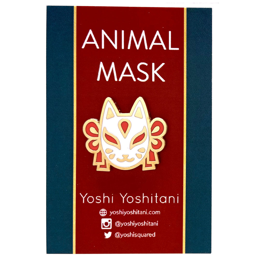 Fox Animal Mask Enamel Pin