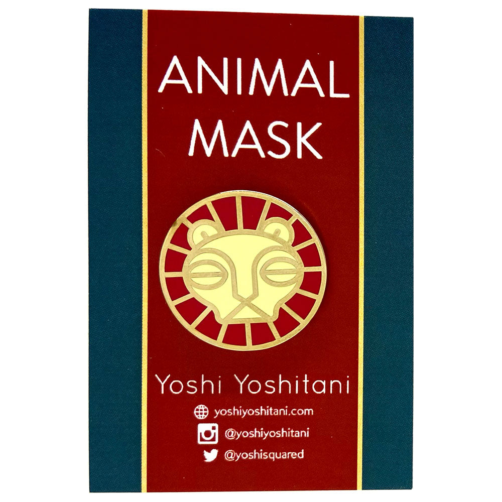 Lion Animal Mask Enamel Pin