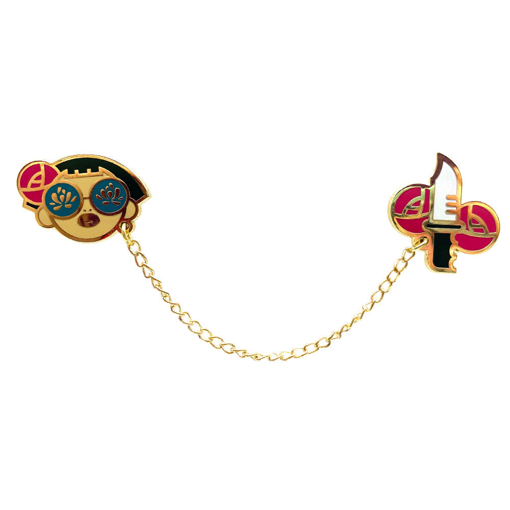 See No Evil: Chain connected Enamel Pin