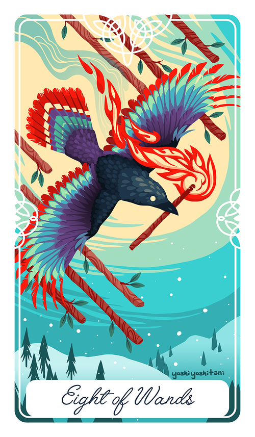 Eight of Wands - Tarot Deck Print – Yoshi Yoshitani