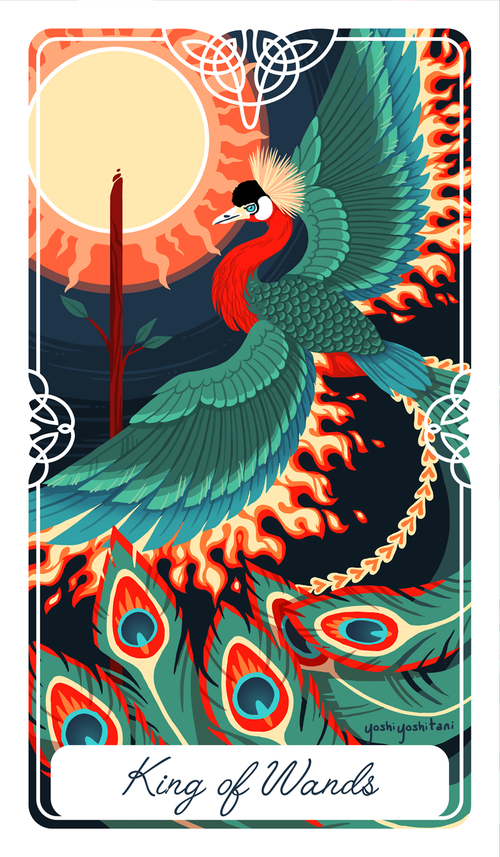きんぎょ★TAROT King of Wands - Tarot Deck Print – Yoshi Yoshitani