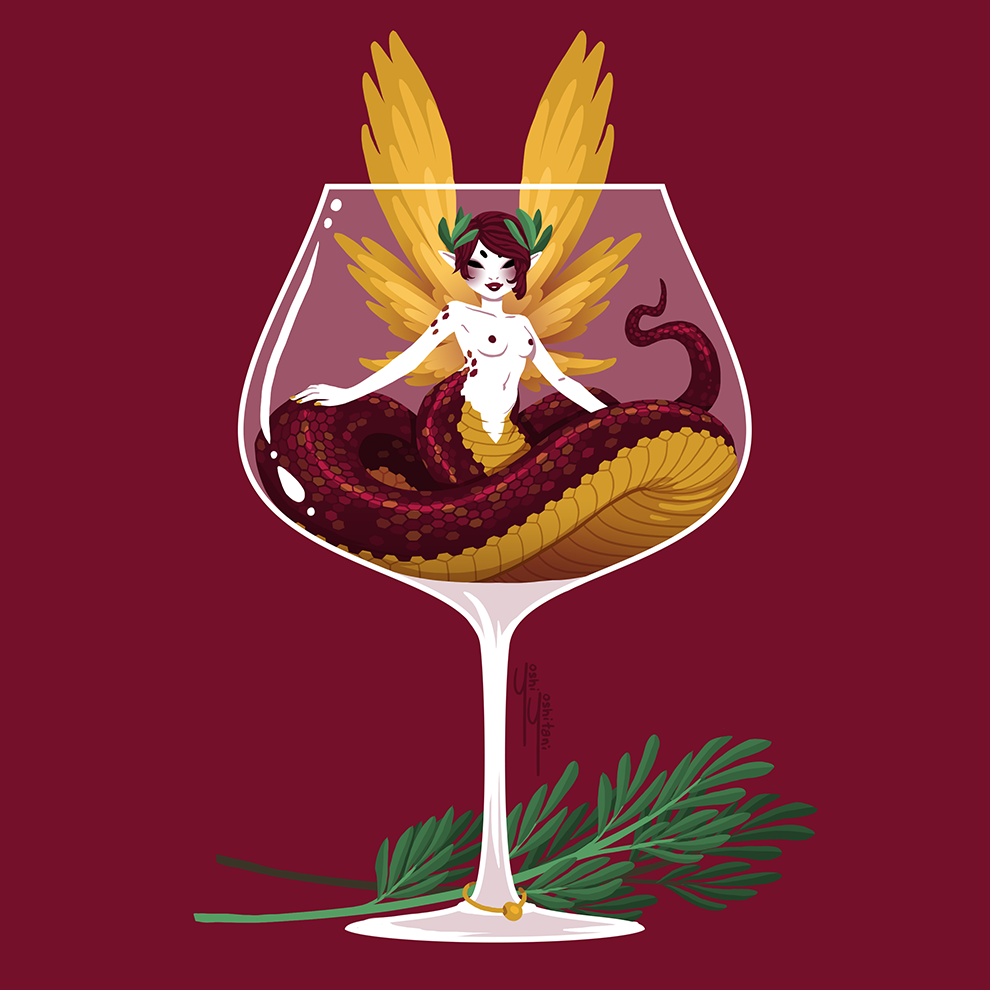 Burgundy - Fairy Friends Print